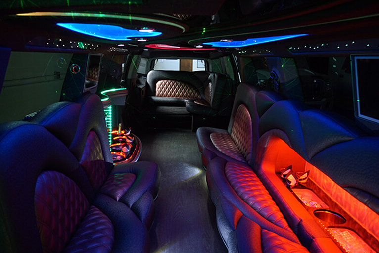 Neon lights on a limo